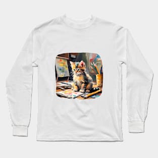 back to school kitten Long Sleeve T-Shirt